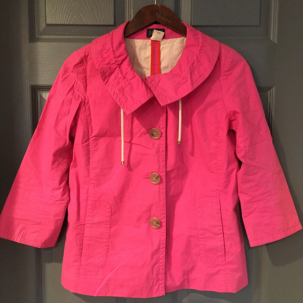 J. Crew Pink Italian Paper Poplin Raincoat/No Belt